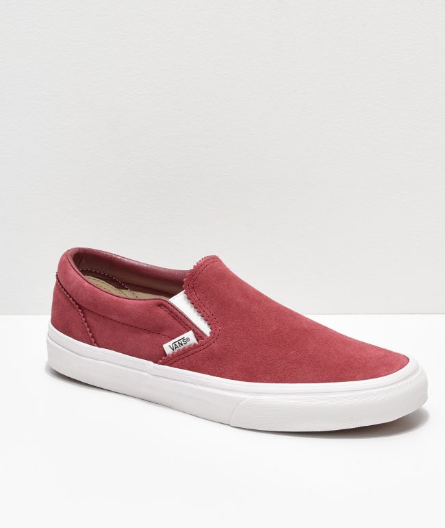 dark red slip on vans